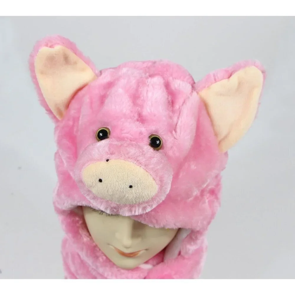 Kids Pink Piggy Animal Hat e Fits All Adults /Soft Warm Beanie Hat Imported
